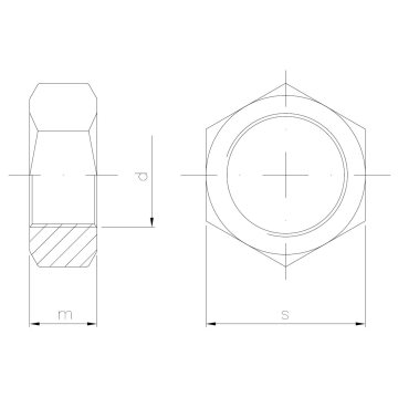 Nakrętka 6-kątna gwint drobnozwojny INOX
