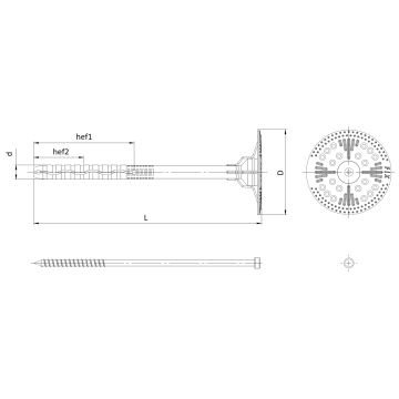 Łącznik do mocowania termoizolacji z trzpieniem metalowym Isotherm FIX